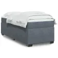 cadre de lit et matelas Gris foncé 80x200 cm Velours