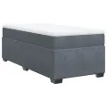cadre de lit et matelas Gris foncé 80x200 cm Velours