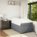 cadre de lit et matelas Gris foncé 80x200 cm Velours