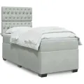 cadre de lit et matelas Gris clair 80x200 cm Velours