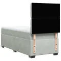 cadre de lit et matelas Gris clair 80x200 cm Velours