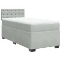 cadre de lit et matelas Gris clair 80x200 cm Velours
