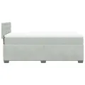 cadre de lit et matelas Gris clair 80x200 cm Velours
