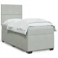 cadre de lit et matelas Gris clair 80x200 cm Velours
