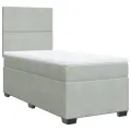cadre de lit et matelas Gris clair 80x200 cm Velours