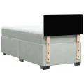 cadre de lit et matelas Gris clair 80x200 cm Velours