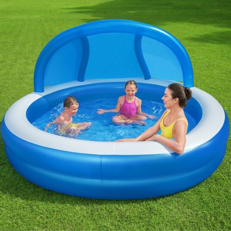Bestway Piscine Gonflable 2 Chambres Parasol 241x241x140 cm +6 Ans Jar