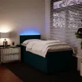 cadre de lit avec matelas bleu 80x200 cm velours