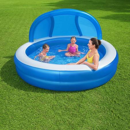 Bestway aufblasbarer Pool 2 Kammern Sonnenschutz 241x241x140 cm +6 Jah