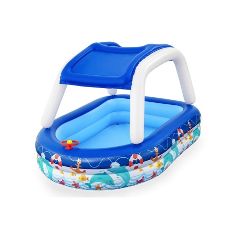 "Bestway Piscine Gonflable Enfant Bateau avec Volant Toit Détachable