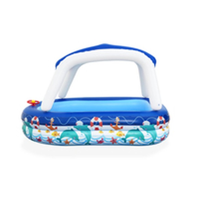 Bestway Piscina Gonfiabile Bambini Tetto Rimovibile Barca con Volante