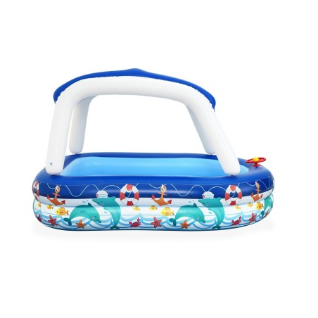 Bestway Piscina Gonfiabile Bambini Tetto Rimovibile Barca con Volante