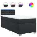 cadre de lit avec matelas Noir 100x200 cm Similicuir