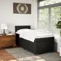 cadre de lit avec matelas Noir 100x200 cm Similicuir