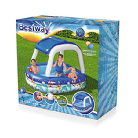 Bestway Piscina Gonfiabile Bambini Tetto Rimovibile Barca con Volante