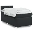 cadre de lit avec matelas Noir 100x200 cm Similicuir