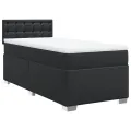 cadre de lit avec matelas Noir 100x200 cm Similicuir