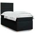 cadre de lit avec matelas Noir 90x200 cm Tissu