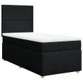 cadre de lit avec matelas Noir 90x200 cm Tissu
