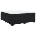 cadre de lit avec matelas Noir 180x200 cm Velours