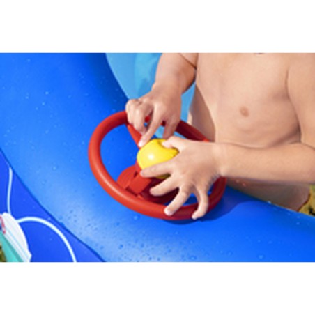 Bestway Piscina Gonfiabile Bambini Tetto Rimovibile Barca con Volante