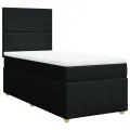 cadre de lit avec matelas Noir 90x200 cm Tissu