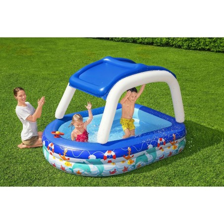 Bestway Piscina Hinchable Infantil Techo Desmontable Barco con Volante