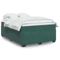 cadre de lit et matelas Vert foncé 140x200cm Velours