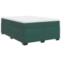 cadre de lit et matelas Vert foncé 140x200cm Velours