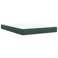 cadre de lit et matelas Vert foncé 140x200cm Velours