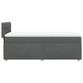 cadre de lit et matelas Gris foncé 90x190 cm Tissu