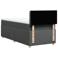cadre de lit et matelas Gris foncé 90x190 cm Tissu