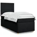 cadre de lit avec matelas Noir 90x190 cm Tissu