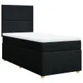 cadre de lit avec matelas Noir 90x190 cm Tissu