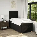 cadre de lit avec matelas Noir 90x190 cm Tissu