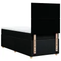 cadre de lit avec matelas Noir 90x190 cm Tissu