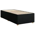 cadre de lit avec matelas Noir 90x190 cm Tissu