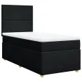 cadre de lit avec matelas Noir 90x190 cm Tissu