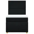 cadre de lit avec matelas Noir 90x190 cm Tissu