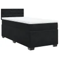 cadre de lit avec matelas Noir 90x200 cm Velours