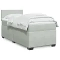 cadre de lit et matelas Gris clair 90x200 cm Velours