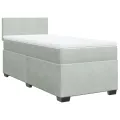 cadre de lit et matelas Gris clair 90x200 cm Velours