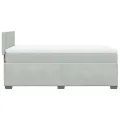 cadre de lit et matelas Gris clair 90x200 cm Velours
