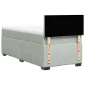 cadre de lit et matelas Gris clair 90x200 cm Velours