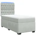 cadre de lit et matelas Gris clair 90x200 cm Velours