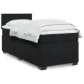 cadre de lit avec matelas Noir 90x200 cm Velours