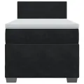 cadre de lit avec matelas Noir 90x200 cm Velours