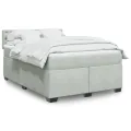cadre de lit et matelas Gris clair 140x200cm Velours