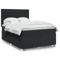 cadre de lit avec matelas Noir 140x200 cm Similicuir