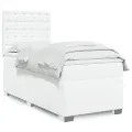 cadre de lit avec matelas Blanc 100x200cm Similicuir